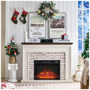 ectq8z8rhjcd0b_4 jpg - Lareira Elétrica de Embutir A86x115L cm com Suporte de TV e Nível de Chama Ajustável, 110V, Aitjunz, Branca