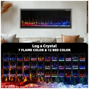 ectq8z9vmskd0b_1 jpg - Lareira Elétrica de 127 cm, Ultrafina, Embutida ou de Parede, Troncos, Madeira Flutuante ou Cristais, Controle Remoto, Termostato, Timer,Kucreiheat