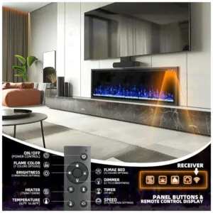 ectq8z9vmskd0b_2 jpg - Lareira Elétrica de 127 cm, Ultrafina, Embutida ou de Parede, Troncos, Madeira Flutuante ou Cristais, Controle Remoto, Termostato, Timer,Kucreiheat