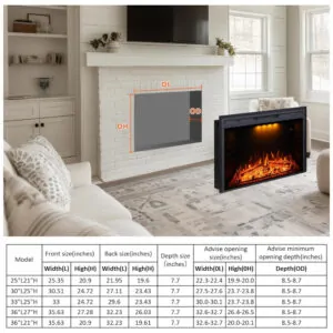 ectq91tx66z70b_4 jpg - Lareira Elétrica de Embutir A62x83L com Controle Remoto, 1500W, 110v, VALUXHOME VEF30T, Preto