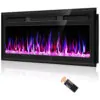 ectq93f46kcb0b_0 jpg - Lareira Elétrica de Embutir A45x127L com Controle Remoto, Temporizador e Chamas Multicolorida, 110V, Hocookeper, Preta