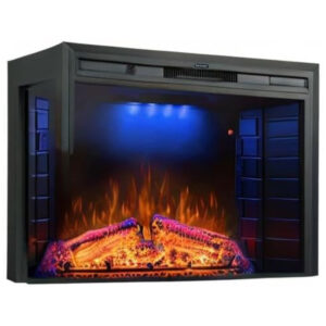 Lareira Elétrica de Embutir A62x78L com Proteção contra Superaquecimento e Chamas Ajustavel, 110V 1500W, Benrocks, Preta