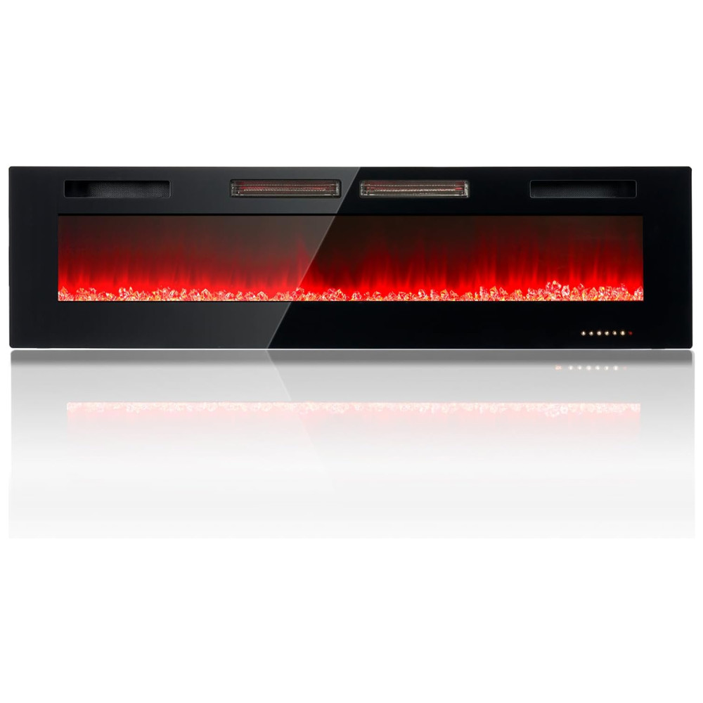 ectq95ffs6lc0b_8 jpg - Lareira Elétrica oneinmil de 173 cm, Embutida ou de Parede, Controle Remoto com Timer, 12 Cores de Chama Ajustáveis, Pedras de Cristal, 750W 1500W.