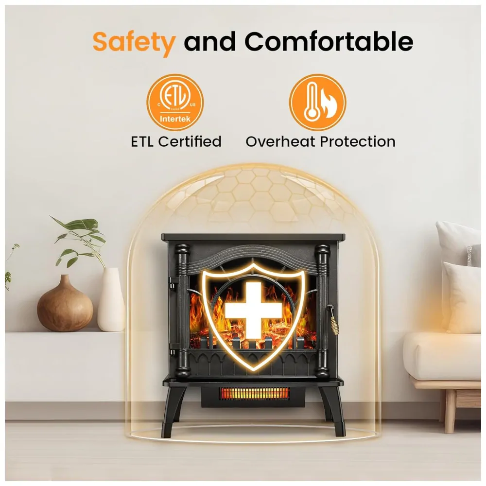ectq9qqq1xfc0b_3 jpg - Lareira Elétrica Portátil Infravermelho com Chamas Realistas e 20 Opções de Aquecimento, 110V 1500W, Joy Pebble, Preta