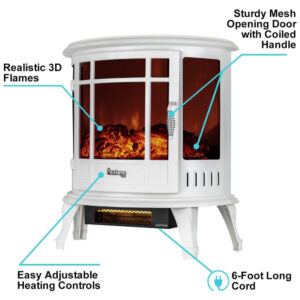 ectqawa4tj510b_2 jpg - Lareira Elétrica com Chamas 3D Ajustável, Branca, 110v, E FLAME USA EF FS2213W, Branco