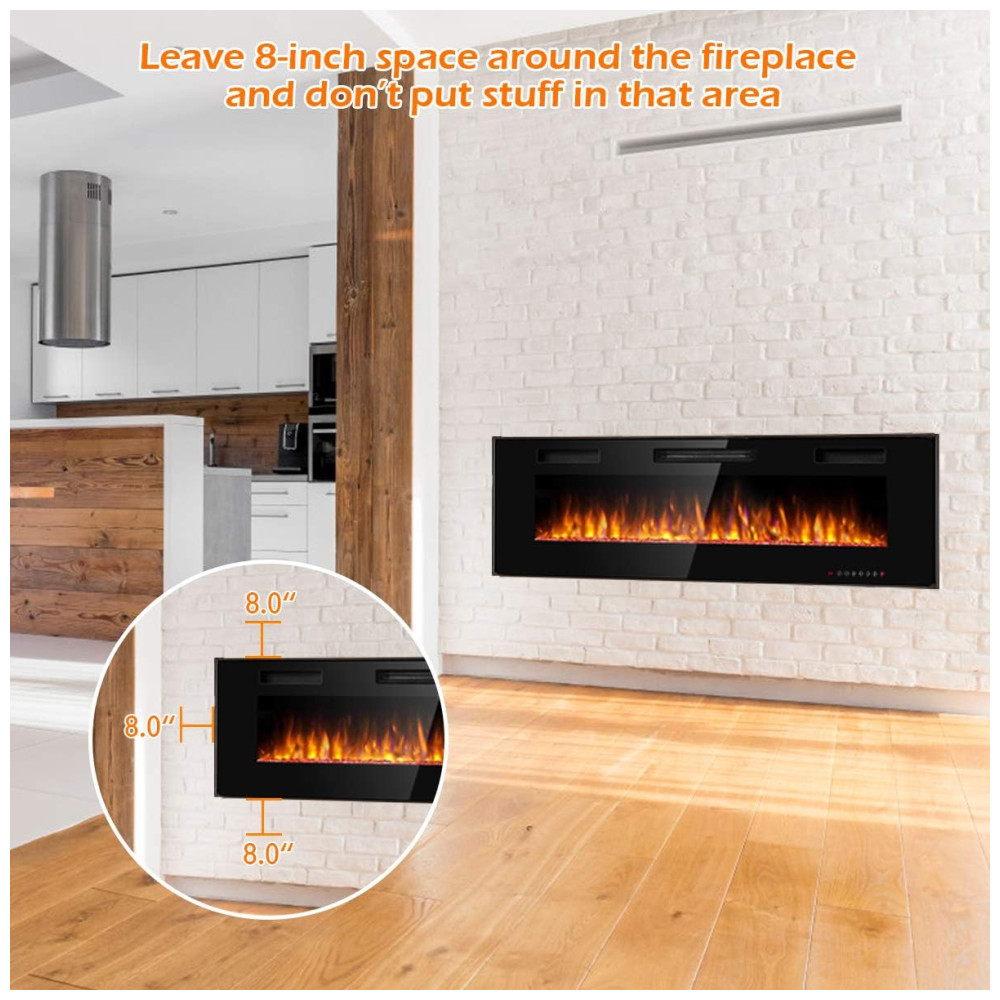 ectqb3zj5q980b_1 jpg - Lareira Elétrica Tangkula de 152 cm,Aquecedor Elétrico para Instalação na Parede ou Montado na Parede com Cor e Velocidade de Chama