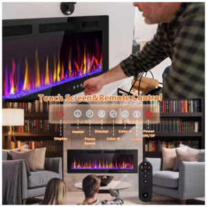 ectqb54lvwpb0b_1 jpg - Lareira Elétrica de Embutir A45x182L com Controle Remoto e Temporizador, 110V 1500W, LEMBERI, Preta