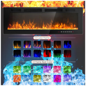 ectqb54lvwpb0b_4 jpg - Lareira Elétrica de Embutir A45x182L com Controle Remoto e Temporizador, 110V 1500W, LEMBERI, Preta