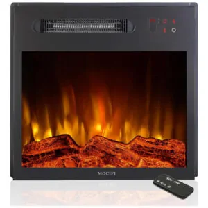 Lareira Elétrica de Embutir A42x48L, com Controle Remoto Chamas Ajustáveis, 1000W, 110v, MOCIFI F18 17LT, Preto