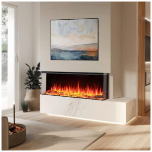 ectqc7hp8g3d0b_1 jpg - Lareira Elétrica de Embutir A49x109L cm com Chamas Multicoloridas, Temporizador, Vista Lateral, Termostato Ajustável e Compativel com Alexa, 110V 1500W, Legend Flame EF420B, Preta