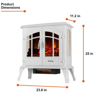 ectqcbu8tj510b_1 jpg - Lareira Elétrica com Chamas 3D Ajustáveis, 750W 1500W, 110v, E Flame USA, Branca