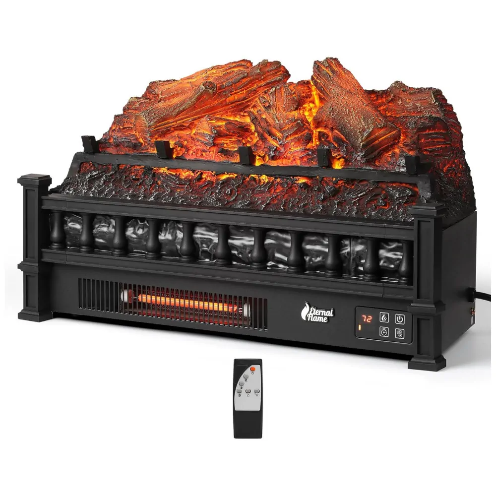 ectqcvf2vg7c0b_0 jpg - Lareira Elétrica Ecológica 23 58 cm com Controle Remoto, Cama de Brasa de Limão Realista, Termostato e Temporizador, 110V 1500W, TURBRO EF23 LGBK, Preta