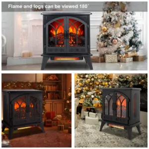ectqd7jqtsnc0b_2 jpg - Lareira Elétrica Portátil com Brilho Ajustável, Chamas Realistas 3D e Controle Remoto, 110V 1500W, Innoflame, Preta