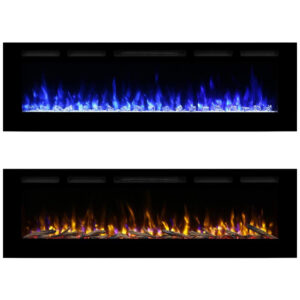 ectqdltnkwg80b_1 jpg - Lareira Elétrica de Embutir A51x173L cm com Temporizador, Controle Remoto e 4 Cores de Chama Realistas, 110V 1500W, RICHFLAME RF175B, Preta