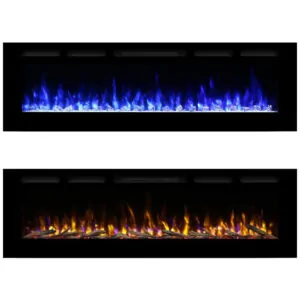 ectqdltnkwg80b_1 jpg - Lareira Elétrica de Embutir A51x173L cm com Temporizador, Controle Remoto e 4 Cores de Chama Realistas, 110V 1500W, RICHFLAME RF175B, Preta