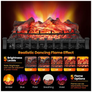 ectqdwfg578d0b_1 jpg - Lareira Elétrica Ecológica 26 66cm com Controle Remoto, Temporizador, Cama de Brasa Realista, Cores e Brilho de Chama Ajustáveis, 110V 1500W, GOFLAME, Preta
