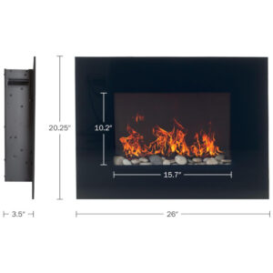 ectqe5pwzzo00b_5 jpg - Lareira Elétrica de Embutir A51x66L, com Controle Remoto, 1500W, 110v, NORTHWEST 80 EF451S, Preto