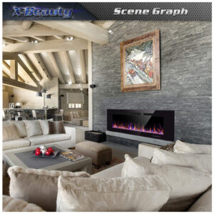 ectqfbbmws280b_7 jpg - Lareira Elétrica Xbeauty de 76 cm, Embutida ou de Parede, Linear, Ultrafina e Leve, LED, Tela Touch, Controle Remoto, 1500W