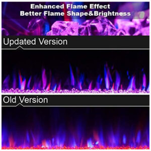 Lareira Elétrica de Embutir A46x91L, com Controle Remoto e Tela Sensível ao Toque, 1500W, 110v, XBEAUTY, Preto