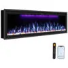 ectqfjbxncx90b_0 jpg - Lareira Elétrica de Embutir A42x127L cm com Controle Remoto por APP, 13 Cores de Chama Ajustáveis e Temporizador, 110V 1500W, Benrocks 50, Preta