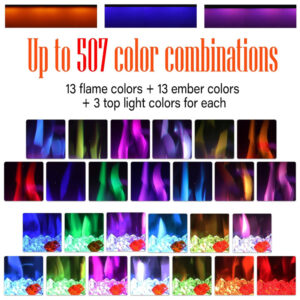 ectqfjbxncx90b_5 jpg - Lareira Elétrica de Embutir A42x127L cm com Controle Remoto por APP, 13 Cores de Chama Ajustáveis e Temporizador, 110V 1500W, Benrocks 50, Preta