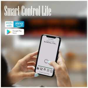 ectqfjbxncx90b_7 jpg - Lareira Elétrica de Embutir A42x127L cm com Controle Remoto por APP, 13 Cores de Chama Ajustáveis e Temporizador, 110V 1500W, Benrocks 50, Preta