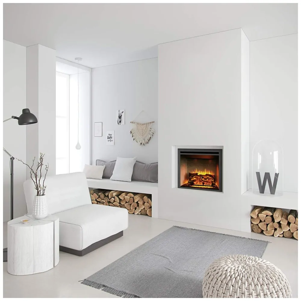 ectqfncnjdl80b_5 jpg - Lareira Elétrica de Embutir A62x71L cm com Controle Remoto e Som de Crepitação de Fogo, 110V 1500W, RICHFLAME, Preta