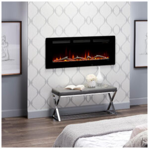 ectqg1fbfps70b_7 jpg - Lareira Elétrica de Embutir A49x121L cm com Controle Remoto, Chamas Realistas e Cama de Brasa Ajustável, 110V 1400W, Dimplex, Preta