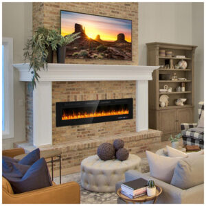 ectqg7dv8ldb0b_1 jpg - Lareira Elétrica de Embutir Ultrafina A46x182L cm com Controle Remoto ou Tela Sensível ao Toque e Temporizador, 110V 1500W, BREEZEHEAT, Preta