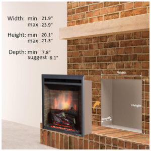 Lareira Elétrica de Embutir A54x62L com Controle Remoto, 1500W, 110v, PURAFLAME EF42D FGF, Preto