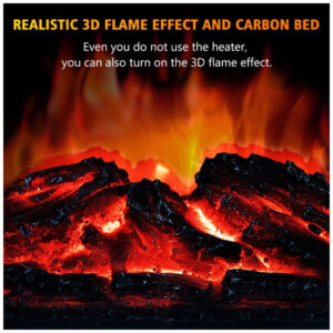 Lareira Elétrica com Chamas 3D Ajustáveis, 1500W, 110v, LifePlus, Marrom