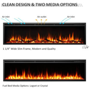 ectqgt5px6590b_2 jpg - Lareira Elétrica de Embutir A45x182L com Controle Remoto, 110V, LegendFlame, Preta