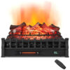 ectqh1157q9c0b_0 jpg - Lareira Elétrica Ecológica 26 66 cm com Controle Remoto, Cama de Brasa de Limão Realista, Termostato, 5 Modos de Chama e Brilho, 110V 1500W, Tangkula, Preta