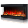 Lareira Elétrica de Embutir A63x111L cm com 3 Lados, 251 Chamas Realistas, Baixo Ruído e Controle Remoto por APP, 110V 3000W, Cosmopolitan Fireplaces, Preta