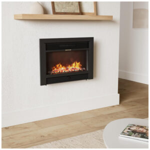 Lareira Elétrica de Embutir A53x72L com Controle Remoto e Chamas Multicolorida, 1500W, 110v, GIANTEX HW51075, Preto