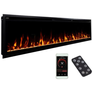 ectqhtgk8ddd0b_0 jpg - Lareira Elétrica Linear Inteligente Modern Ember Aerus de 183 cm, Embutida ou de Parede, Chamas LED Multicoloridas, Wi Fi, Alexa, Google