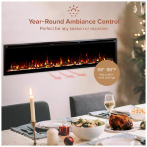 ectqhtgk8ddd0b_4 jpg - Lareira Elétrica Linear Inteligente Modern Ember Aerus de 183 cm, Embutida ou de Parede, Chamas LED Multicoloridas, Wi Fi, Alexa, Google