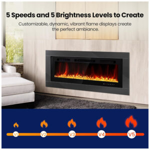 ectqhv5dgr6d0b_1 jpg - Lareira Elétrica de 127 cm Realsmart, 1500W, de Parede ou Embutida, Controle Remoto, Slim, Preta, Tela Touch, Timer, 12 Cores de Chama LED