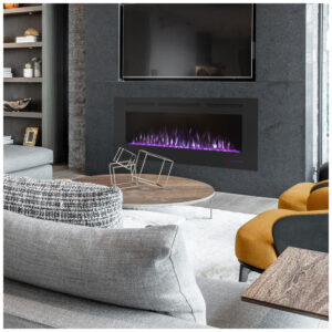 ectqj14c66lc0b_6 jpg - Lareira Elétrica Inteligente de 152 cm com Wi Fi, Embutida ou de Parede, 13 Chamas e 3 Luzes, Controle Remoto, Timer, Termostato,Masarflame