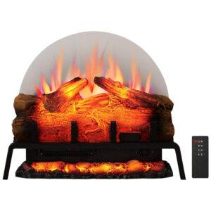 Lareira Elétrica Ecológica com Controle Remoto, 6 Cores de Chama, 5 Níveis de Brilho e Som Crepitante, 110V 750W 1500W, PuraFlame EF511A, Preta