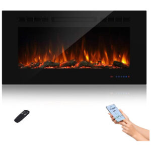 ectqj4nbdy6d0b_0 jpg - Lareira Elétrica Inteligente de 107 cm com Wi Fi, 5 Configurações de Chama, Troncos ou Cristais, Controle de Temperatura por Painel, Masarflame