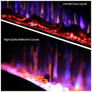 ectqj4nbdy6d0b_6 jpg - Lareira Elétrica Inteligente de 107 cm com Wi Fi, 5 Configurações de Chama, Troncos ou Cristais, Controle de Temperatura por Painel, Masarflame