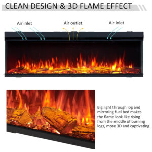 ectqj7vrfysc0b_2 jpg - Lareira Elétrica Inteligente Legend Flame 1,50m com Inserção Embutida, Visualização de 123 Ângulos, Aquecedor 750W 1500W, Múltiplas Cores de Chamas, Compatível com Alexa e Google