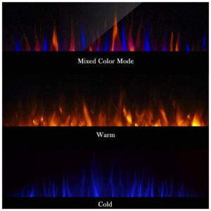 Lareira Elétrica de Embutir A54x152L com Controle Remoto e Chama Ajustável, 110V 1500W, Masarflame, Preta