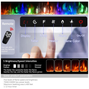 ectqjx83p79b0b_3 jpg - Lareira Elétrica de Embutir A43x228L Ultrafina com Painel Digital, Controle Remoto, Temporizador e Controle por APP, 110V, Anpuce, Preta