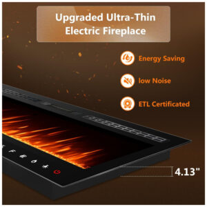 ectqjx83p79b0b_5 jpg - Lareira Elétrica de Embutir A43x228L Ultrafina com Painel Digital, Controle Remoto, Temporizador e Controle por APP, 110V, Anpuce, Preta