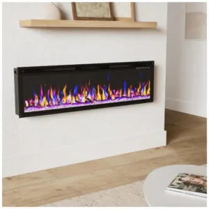 ectqjyb3zh9c0b_1 jpg - Lareira Elétrica de Embutir A40x127L cm com Controle Remoto, 13 Cores de Chamas e 5 Brilhos, 110V 1500W, Alpaca, Preta