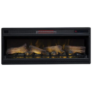 Lareira Elétrica de Embutir A44x108L cm com Efeito de Chama 3D, Configurações de Brilho e Velocidade Ajustáveis, 110V, ClassicFlame, Preta