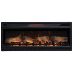 Lareira Elétrica de Embutir A44x108L cm com Efeito de Chama 3D, Configurações de Brilho e Velocidade Ajustáveis, 110V, ClassicFlame, Preta