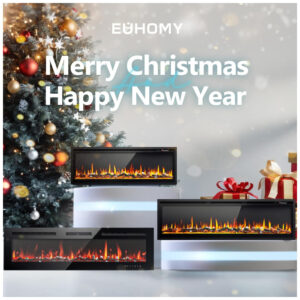 ectqk5yybzld0b_1 jpg - Lareira Elétrica EUHOMY de 102 cm, Embutida ou de Parede, Chama Ajustável, Aquecedor com Controle Remoto, Timer, Tela Touch, Troncos e Cristais